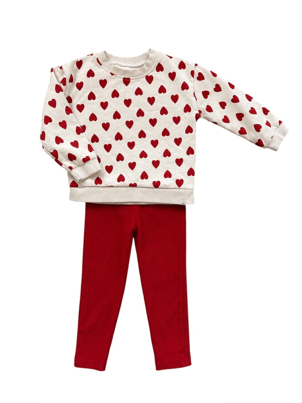 Carter's Organic Cotton Heart Sweatshirt & Leggings Set girl outfit size 3T